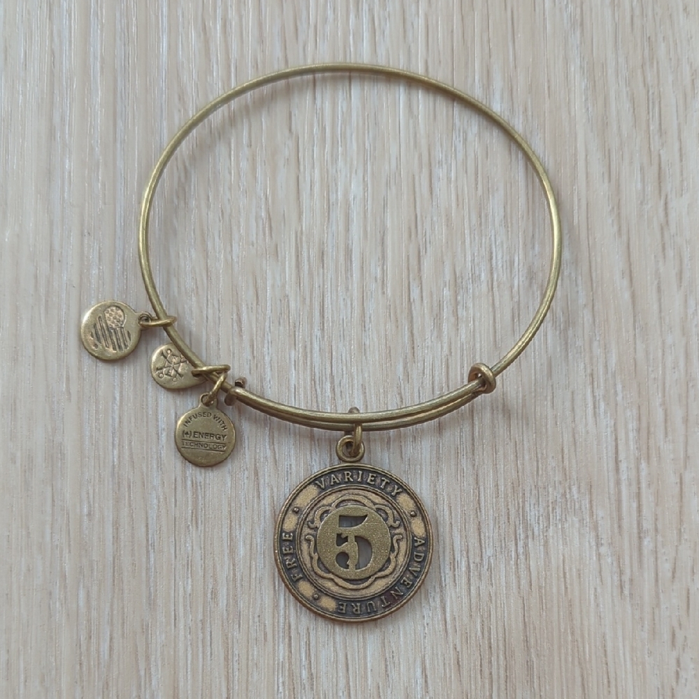 Gold Charm Bangle Bracelet